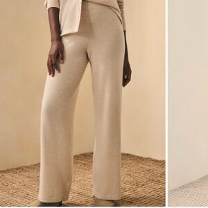 Barefoot Dreams Cream Cozy Chic Ultra Lite Wide-Leg Pants